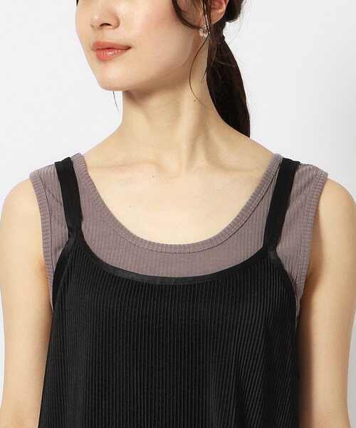 Cutie Blonde（キューティーブロンド）の「◆プリーツキャミワンピース（ワンピース・レディース・ブラウン系/ブラック/ライトブルー・00）」の7枚目の写真