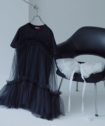 VIVIANO Gatehered Tulle T-shirt ワンピース 83668973_b_02_215.jpg
