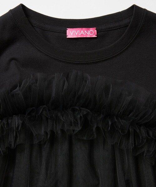 VIVIANO Gatehered Tulle T-shirt ワンピース VIVIANO Gatehered Tulle T-shirt ワンピース