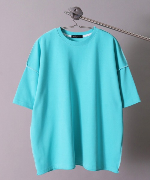 BAYBLO(ベイブロ)の「(BB)【ユニセックス】カラーステッチ オーバーサイズ Tシャツ(Tシャツ/カットソー・メンズ・ライトイエロー/ホワイト系/サックスブルー/エメラルドブルー/ライトピンク・FREE)」の15枚目の写真