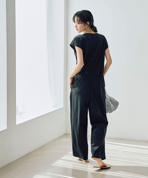 coen（コーエン）の「【WELLTECT】ウエストギャザーサロペット（サロペット/オーバーオール・レディース・オリーブ/ブラック・L/M）」の6枚目の写真