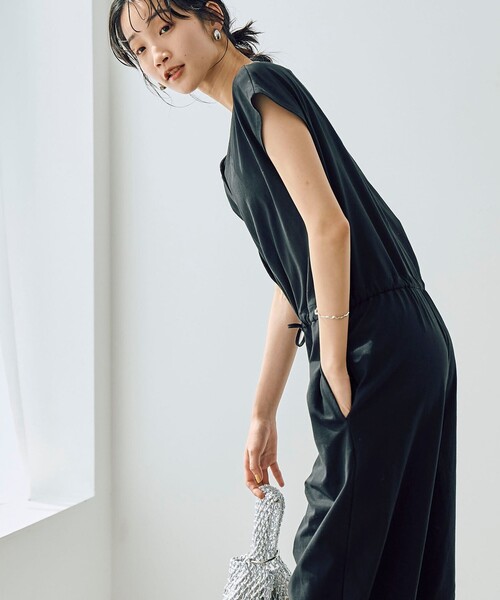 coen（コーエン）の「【WELLTECT】ウエストギャザーサロペット（サロペット/オーバーオール・レディース・オリーブ/ブラック・L/M）」の8枚目の写真