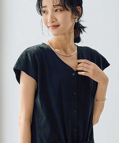 coen（コーエン）の「【WELLTECT】ウエストギャザーサロペット（サロペット/オーバーオール・レディース・オリーブ/ブラック・L/M）」の9枚目の写真