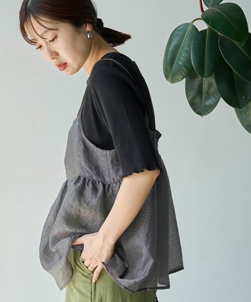 coen(コーエン)の「メローリブクルーネックTシャツ(Tシャツ/カットソー・レディース・その他1/ベージュ/ブラック/オフホワイト・L/M)」の17枚目の写真