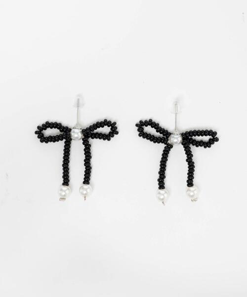 WEGO(ウィゴー)の「WEGO/ビーズリボンピアス(ピアス(両耳用)・レディース・ブラック/その他1/その他2・FREE)」の7枚目の写真