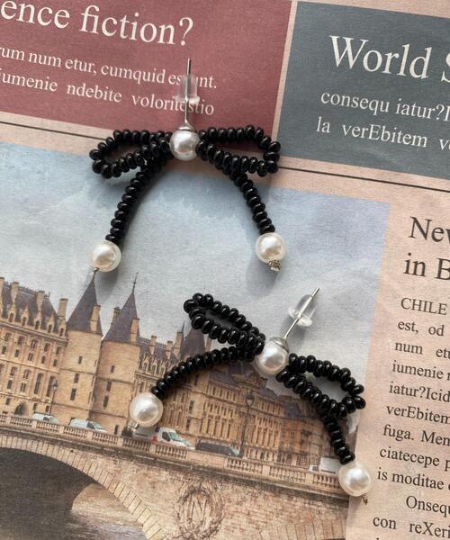 WEGO(ウィゴー)の「WEGO/ビーズリボンピアス(ピアス(両耳用)・レディース・ブラック/その他1/その他2・FREE)」の6枚目の写真