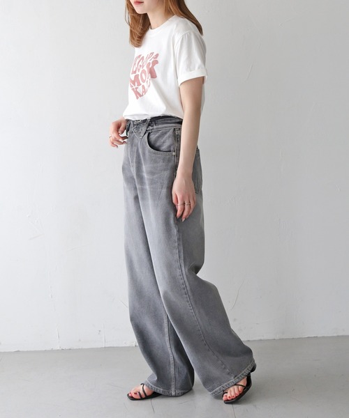 HER CLOSET(ハークローゼット)の「 【HER CLOSET】WEB限定ハートプリントロゴロールアップTシャツ WEB LIMITED HEART PRINT LOGO ROLL-UP T-SHIRT(Tシャツ/カットソー・レディース・ブラック/ホワイト系2/ホワイト系1/オフホワイト・S/M)」の8枚目の写真