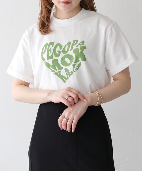 HER CLOSET(ハークローゼット)の「 【HER CLOSET】WEB限定ハートプリントロゴロールアップTシャツ WEB LIMITED HEART PRINT LOGO ROLL-UP T-SHIRT(Tシャツ/カットソー・レディース・ブラック/ホワイト系2/ホワイト系1/オフホワイト・S/M)」の13枚目の写真