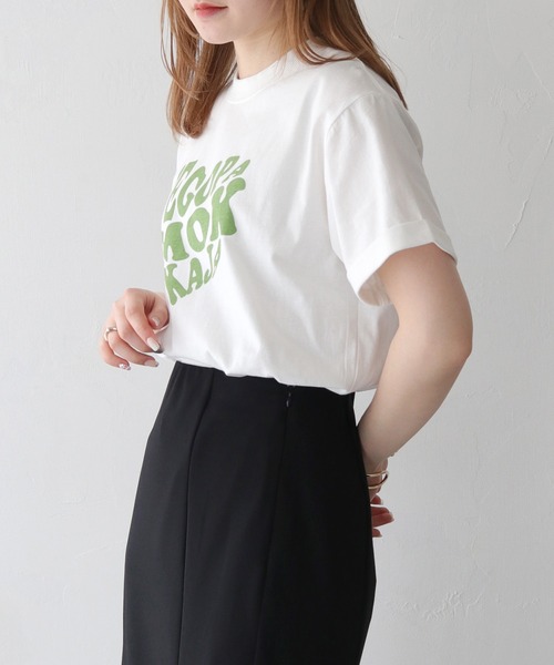 HER CLOSET(ハークローゼット)の「 【HER CLOSET】WEB限定ハートプリントロゴロールアップTシャツ WEB LIMITED HEART PRINT LOGO ROLL-UP T-SHIRT(Tシャツ/カットソー・レディース・ブラック/ホワイト系2/ホワイト系1/オフホワイト・S/M)」の14枚目の写真