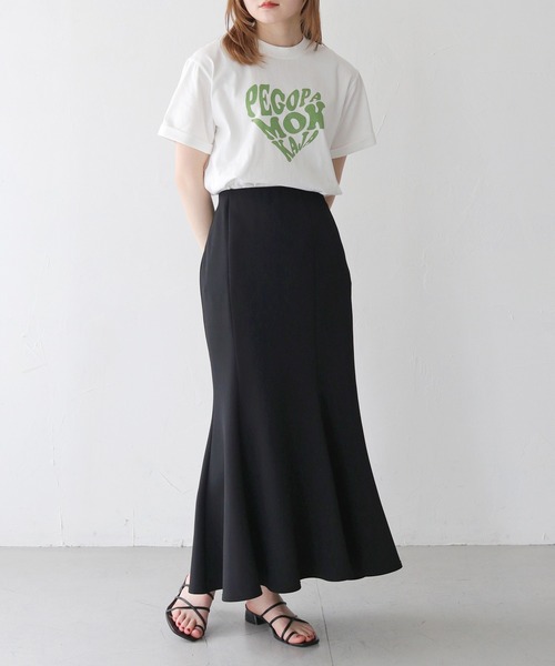 HER CLOSET(ハークローゼット)の「 【HER CLOSET】WEB限定ハートプリントロゴロールアップTシャツ WEB LIMITED HEART PRINT LOGO ROLL-UP T-SHIRT(Tシャツ/カットソー・レディース・ブラック/ホワイト系2/ホワイト系1/オフホワイト・S/M)」の15枚目の写真