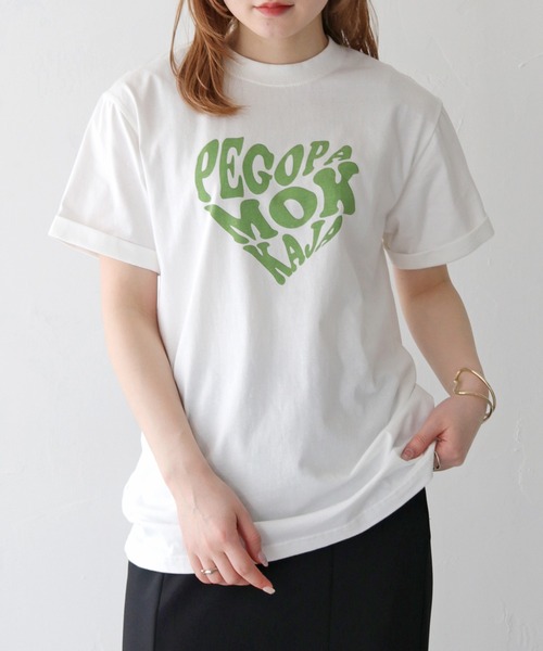 HER CLOSET(ハークローゼット)の「 【HER CLOSET】WEB限定ハートプリントロゴロールアップTシャツ WEB LIMITED HEART PRINT LOGO ROLL-UP T-SHIRT(Tシャツ/カットソー・レディース・ブラック/ホワイト系2/ホワイト系1/オフホワイト・S/M)」の17枚目の写真