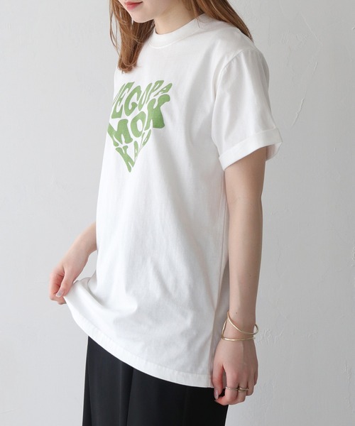 HER CLOSET(ハークローゼット)の「 【HER CLOSET】WEB限定ハートプリントロゴロールアップTシャツ WEB LIMITED HEART PRINT LOGO ROLL-UP T-SHIRT(Tシャツ/カットソー・レディース・ブラック/ホワイト系2/ホワイト系1/オフホワイト・S/M)」の18枚目の写真