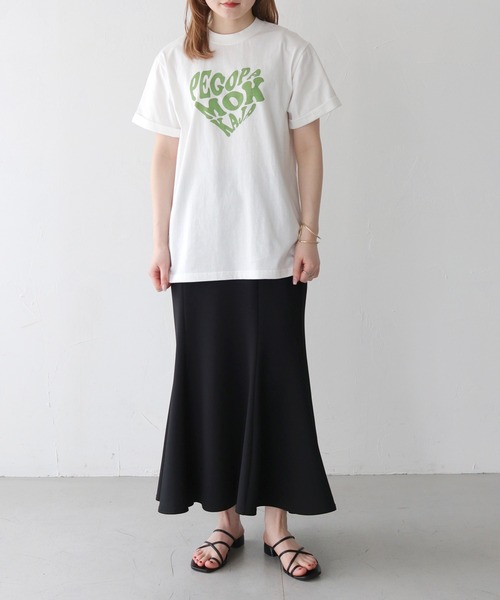 HER CLOSET(ハークローゼット)の「 【HER CLOSET】WEB限定ハートプリントロゴロールアップTシャツ WEB LIMITED HEART PRINT LOGO ROLL-UP T-SHIRT(Tシャツ/カットソー・レディース・ブラック/ホワイト系2/ホワイト系1/オフホワイト・S/M)」の19枚目の写真