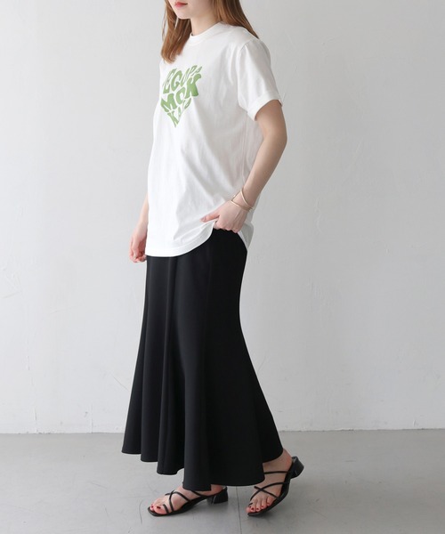 HER CLOSET(ハークローゼット)の「 【HER CLOSET】WEB限定ハートプリントロゴロールアップTシャツ WEB LIMITED HEART PRINT LOGO ROLL-UP T-SHIRT(Tシャツ/カットソー・レディース・ブラック/ホワイト系2/ホワイト系1/オフホワイト・S/M)」の20枚目の写真