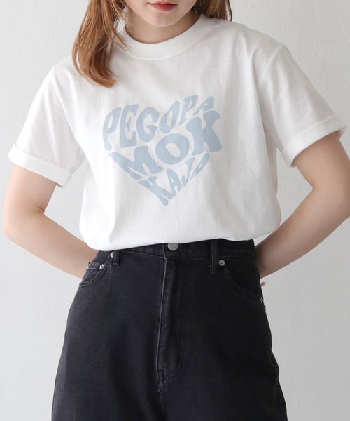 HER CLOSET(ハークローゼット)の「 【HER CLOSET】WEB限定ハートプリントロゴロールアップTシャツ WEB LIMITED HEART PRINT LOGO ROLL-UP T-SHIRT(Tシャツ/カットソー・レディース・ブラック/ホワイト系2/ホワイト系1/オフホワイト・S/M)」の21枚目の写真