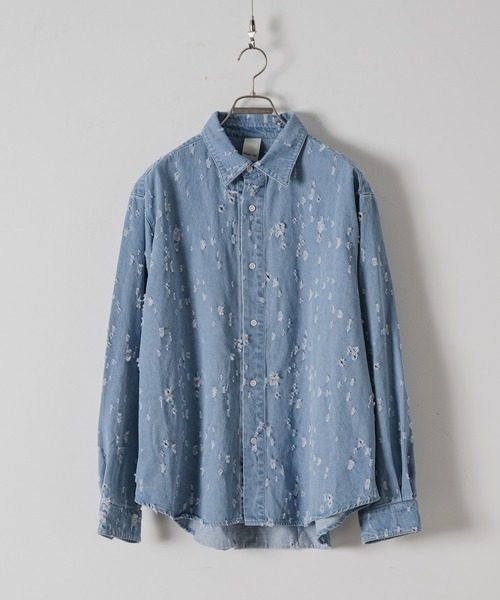 CASPER JOHN（キャスパージョン）の「Damage denim shirts/ダメージ
