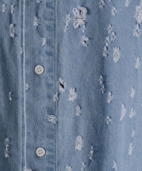 CASPER JOHN（キャスパージョン）の「Damage denim shirts/ダメージ