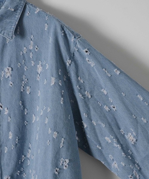 CASPER JOHN（キャスパージョン）の「Damage denim shirts/ダメージ