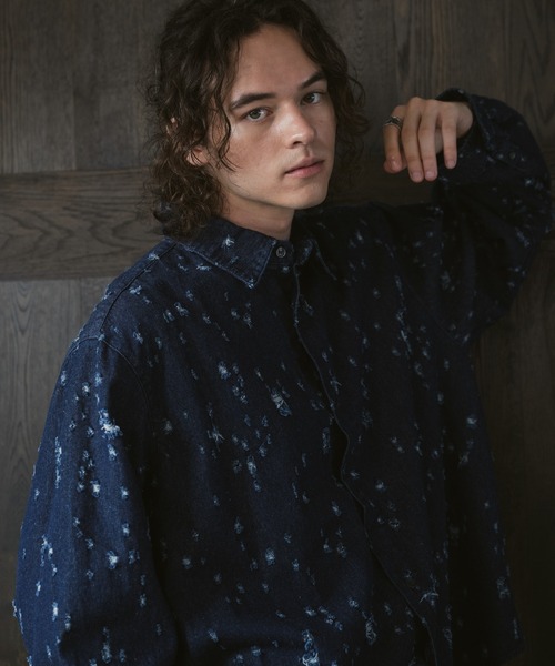 CASPER JOHN（キャスパージョン）の「Damage denim shirts/ダメージ