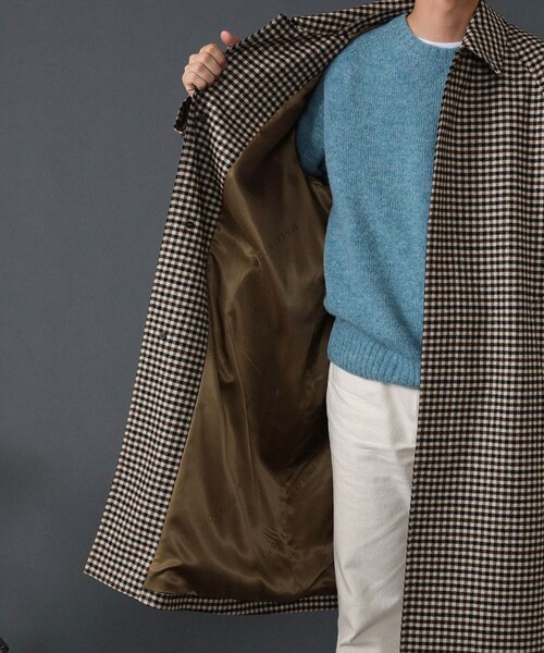 Mackintosh（マッキントッシュ）の「MACKINTOSH / 別注 BALFIELD ウール ガンクラブチェック ラグランスリーブ バルカラーコート（その他アウター・メンズ・ブラウン・34/40/38/36）」の6枚目の写真