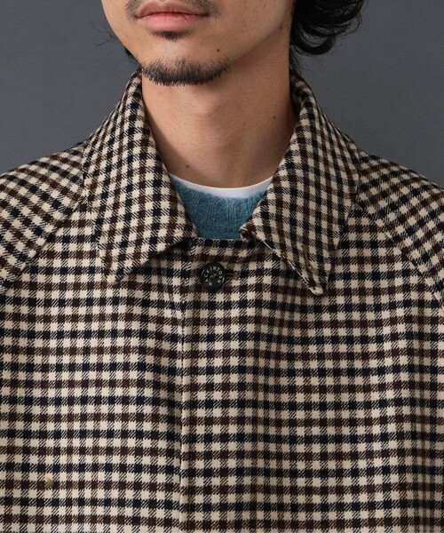 Mackintosh（マッキントッシュ）の「MACKINTOSH / 別注 BALFIELD ウール ガンクラブチェック ラグランスリーブ バルカラーコート（その他アウター・メンズ・ブラウン・34/40/38/36）」の10枚目の写真