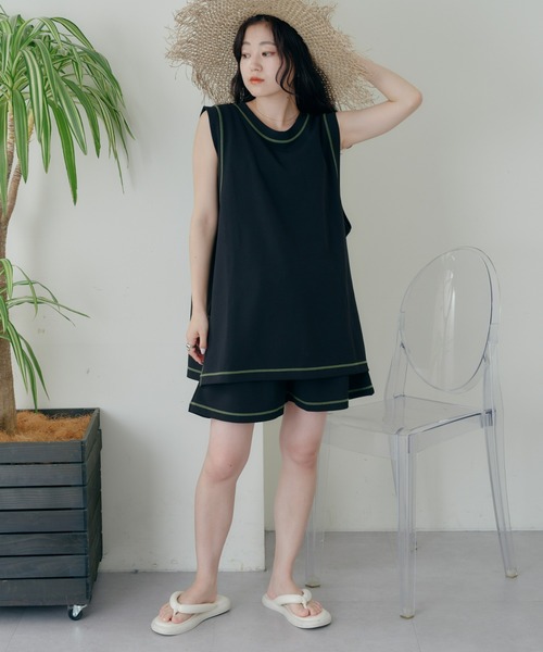 【新品】チャオパニック　配色ステッチバックリボンラッシュガード　上下Lサイズ CIAOPANIC TYPY ラッシュガード 配色ステッチバックリボン