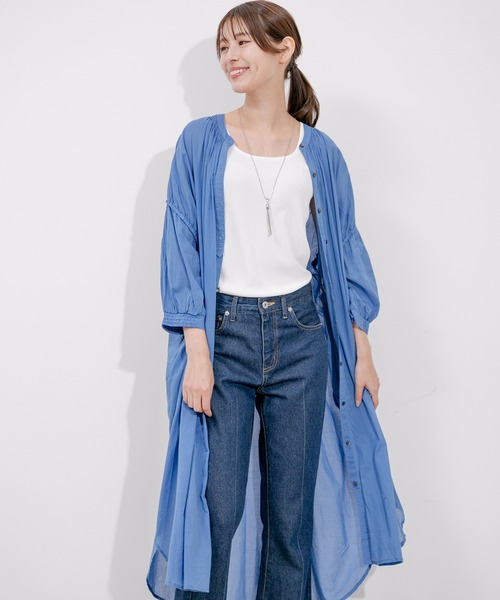 Jayro(ジャイロ)の「インド綿ボイル襟シャーリングワンピース(ワンピース・レディース・ブルー/ピンク/ブラック・M)」の13枚目の写真