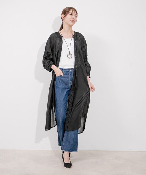Jayro(ジャイロ)の「インド綿ボイル襟シャーリングワンピース(ワンピース・レディース・ブルー/ピンク/ブラック・M)」の9枚目の写真
