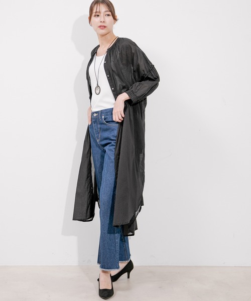 Jayro(ジャイロ)の「インド綿ボイル襟シャーリングワンピース(ワンピース・レディース・ブルー/ピンク/ブラック・M)」の10枚目の写真