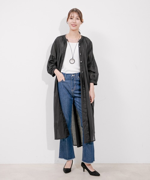 Jayro(ジャイロ)の「インド綿ボイル襟シャーリングワンピース(ワンピース・レディース・ブルー/ピンク/ブラック・M)」の12枚目の写真