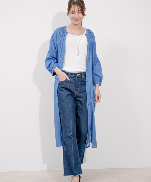 Jayro(ジャイロ)の「インド綿ボイル襟シャーリングワンピース(ワンピース・レディース・ブルー/ピンク/ブラック・M)」の14枚目の写真