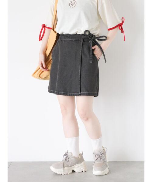 ehka sopo（エヘカソポ）の「ラップショートパンツ（その他パンツ・レディース・キナリ/ブラック/サックスブルー・F）」の4枚目の写真