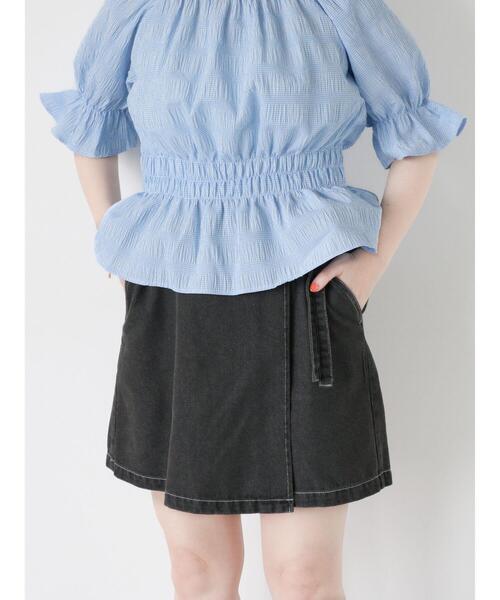 ehka sopo（エヘカソポ）の「ラップショートパンツ（その他パンツ・レディース・キナリ/ブラック/サックスブルー・F）」の8枚目の写真