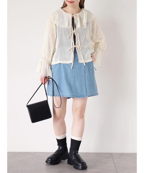 ehka sopo（エヘカソポ）の「ラップショートパンツ（その他パンツ・レディース・キナリ/ブラック/サックスブルー・F）」の19枚目の写真