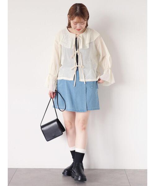 ehka sopo（エヘカソポ）の「ラップショートパンツ（その他パンツ・レディース・キナリ/ブラック/サックスブルー・F）」の20枚目の写真