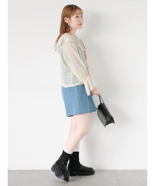 ehka sopo（エヘカソポ）の「ラップショートパンツ（その他パンツ・レディース・キナリ/ブラック/サックスブルー・F）」の21枚目の写真