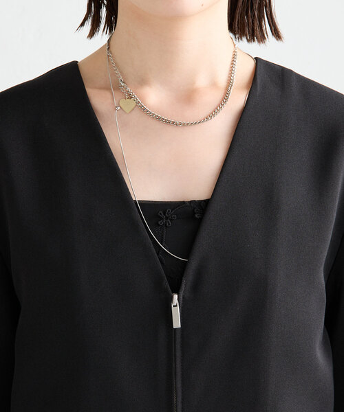 mystic（ミスティック）の「半袖ショートジャケット（ノーカラージャケット・レディース・アイボリー/ブラック・FREE）」の22枚目の写真