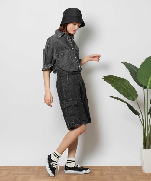 BACK NUMBER（バックナンバー）の「【BACK NUMBER】デニムカーゴショートパンツ（デニムパンツ・レディース・ライトインディゴブルー/ブラック・M/L）」の13枚目の写真