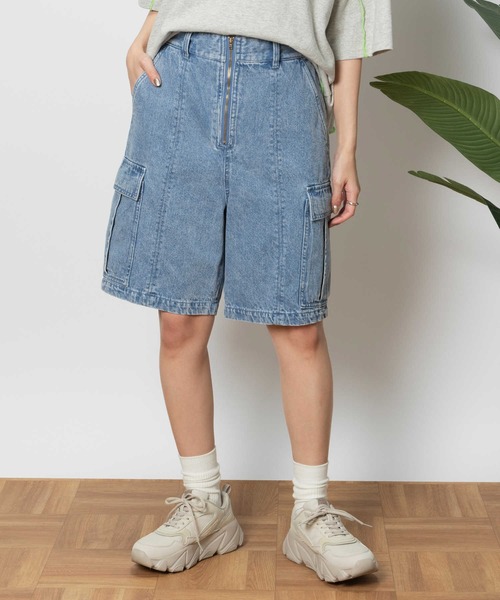 BACK NUMBER（バックナンバー）の「【BACK NUMBER】デニムカーゴショートパンツ（デニムパンツ・レディース・ライトインディゴブルー/ブラック・M/L）」の17枚目の写真
