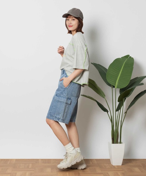 BACK NUMBER（バックナンバー）の「【BACK NUMBER】デニムカーゴショートパンツ（デニムパンツ・レディース・ライトインディゴブルー/ブラック・M/L）」の20枚目の写真