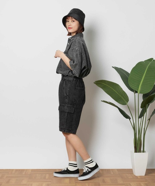 BACK NUMBER（バックナンバー）の「【BACK NUMBER】デニムカーゴショートパンツ（デニムパンツ・レディース・ライトインディゴブルー/ブラック・M/L）」の14枚目の写真