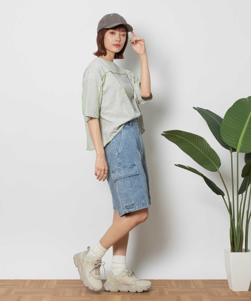 BACK NUMBER（バックナンバー）の「【BACK NUMBER】デニムカーゴショートパンツ（デニムパンツ・レディース・ライトインディゴブルー/ブラック・M/L）」の19枚目の写真