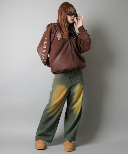 SPINNS(スピンズ)の「【セットアップ対応】ヴィンテージライクバギーデニムパンツ/ユニセックス(デニムパンツ・メンズ・ブラック系その他/ブルー系その他2/ブルー系その他/サックスブルー系/ブラック/ワンウォッシュ/ネイビー・L/M/S)」の11枚目の写真