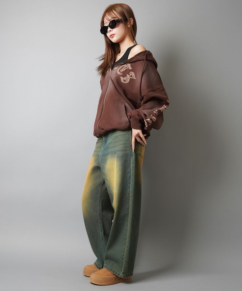 SPINNS(スピンズ)の「【セットアップ対応】ヴィンテージライクバギーデニムパンツ/ユニセックス(デニムパンツ・メンズ・ブラック系その他/ブルー系その他2/ブルー系その他/サックスブルー系/ブラック/ワンウォッシュ/ネイビー・L/M/S)」の10枚目の写真