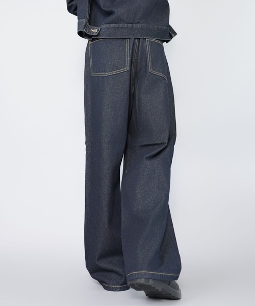 SPINNS(スピンズ)の「【セットアップ対応】ヴィンテージライクバギーデニムパンツ/ユニセックス(デニムパンツ・メンズ・ブラック系その他/ブルー系その他2/ブルー系その他/サックスブルー系/ブラック/ワンウォッシュ/ネイビー・L/M/S)」の13枚目の写真