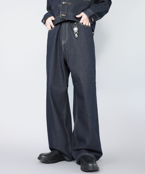 SPINNS(スピンズ)の「【セットアップ対応】ヴィンテージライクバギーデニムパンツ/ユニセックス(デニムパンツ・メンズ・ブラック系その他/ブルー系その他2/ブルー系その他/サックスブルー系/ブラック/ワンウォッシュ/ネイビー・L/M/S)」の12枚目の写真