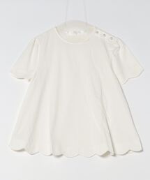 PICCIN PERLA | 肩パール裾スカラップカットソー(Tシャツ/カットソー)