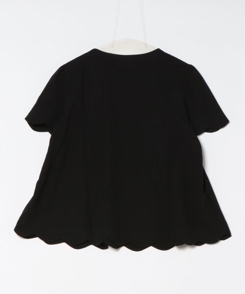 PICCIN PERLA（ピッチンペルラ）の「肩パール裾スカラップカットソー（Tシャツ/カットソー・レディース・オフホワイト/ブラック・M）」の3枚目の写真