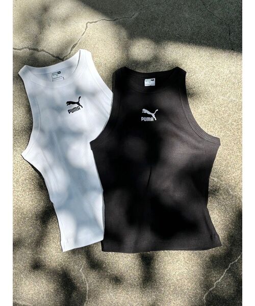 PUMA（プーマ）の「【PUMA】CLASSICSリブスリムタンクトップ（タンクトップ・レディース・ホワイト/ブラック・FREE）」の2枚目の写真