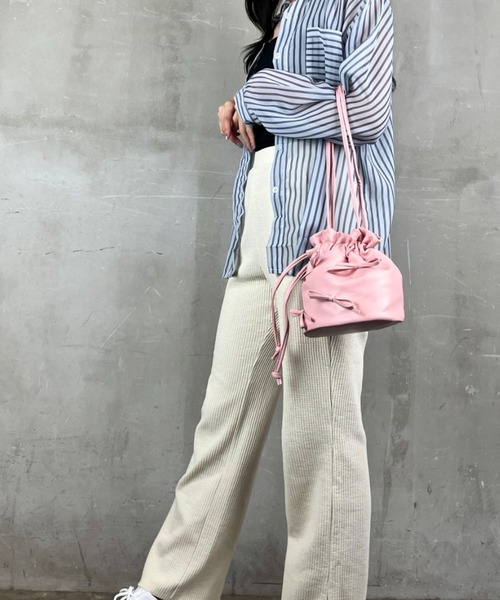 セール】リボン 巾着 ショルダーバッグ（ショルダーバッグ